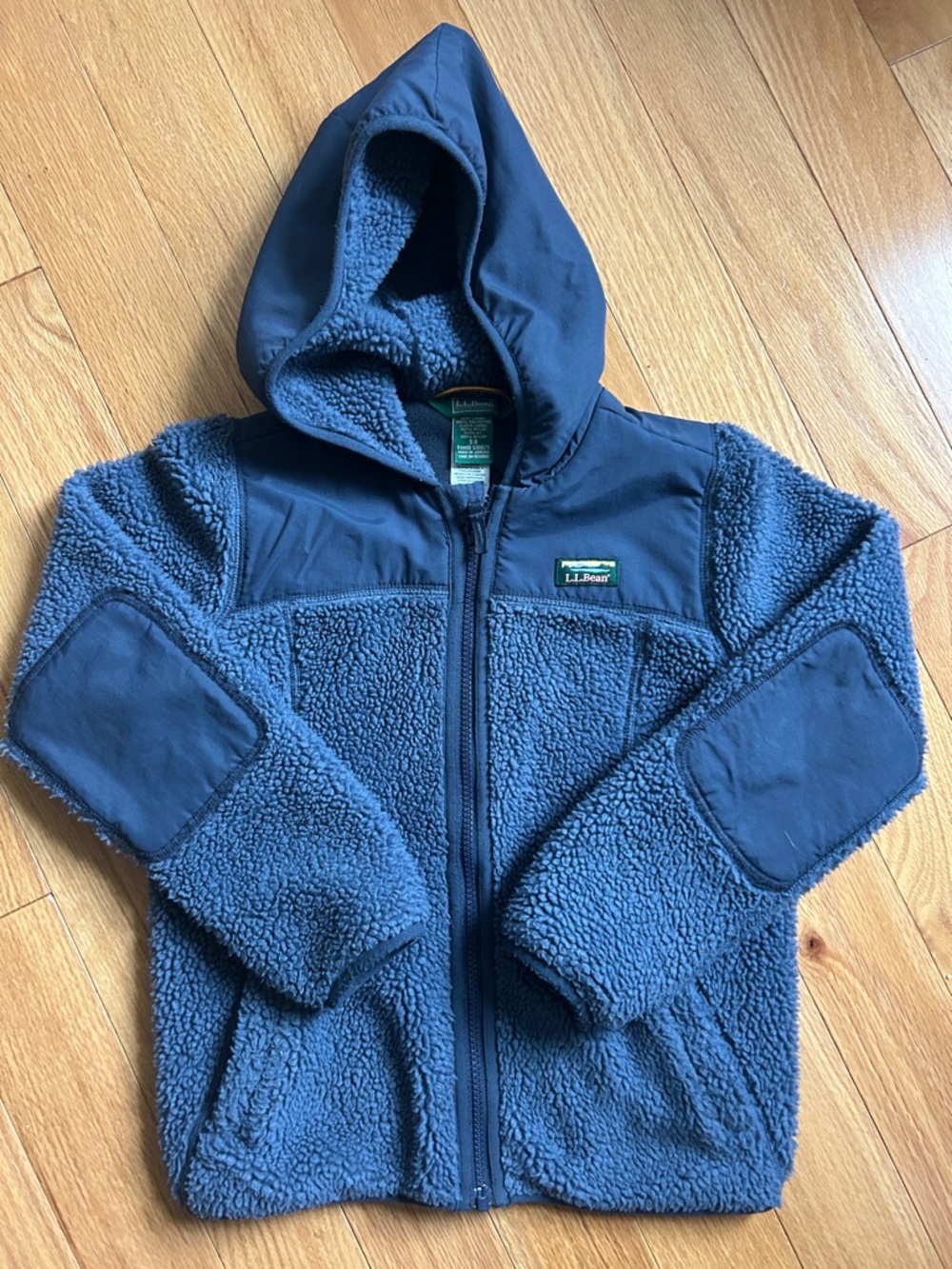 L.L. Bean Kids Navy Sherpa Hooded Zip-Up Jacket